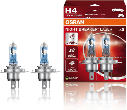 لامپ هالوژن اسرام مدل H4 نایت بریکر لیزر ۱۵۰%